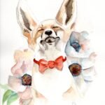 fox watercolour two mind designs art