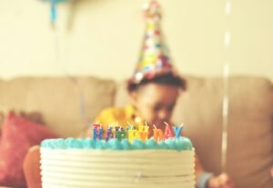 happy birthday child with cake