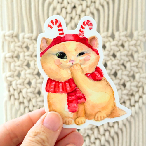 sneaky orange cat sticker
