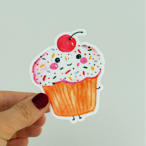 Cute cupcake sticker