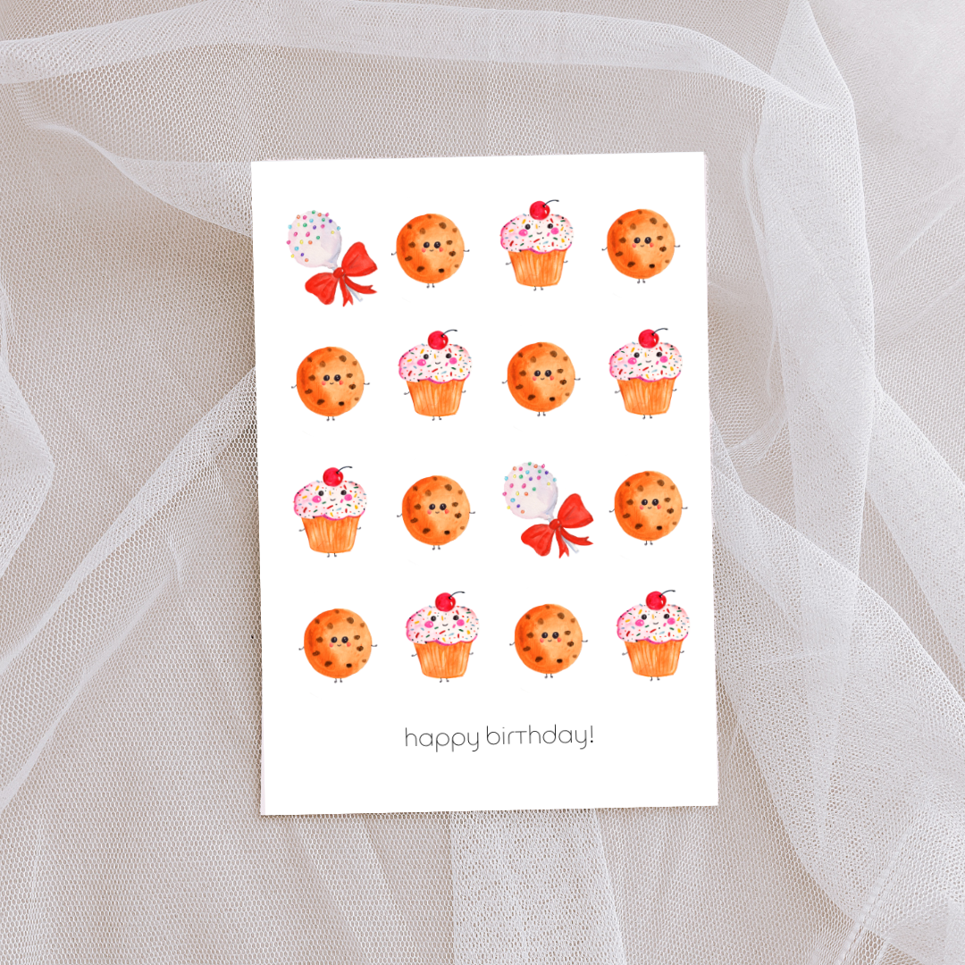 Cute sweets happy birthday card