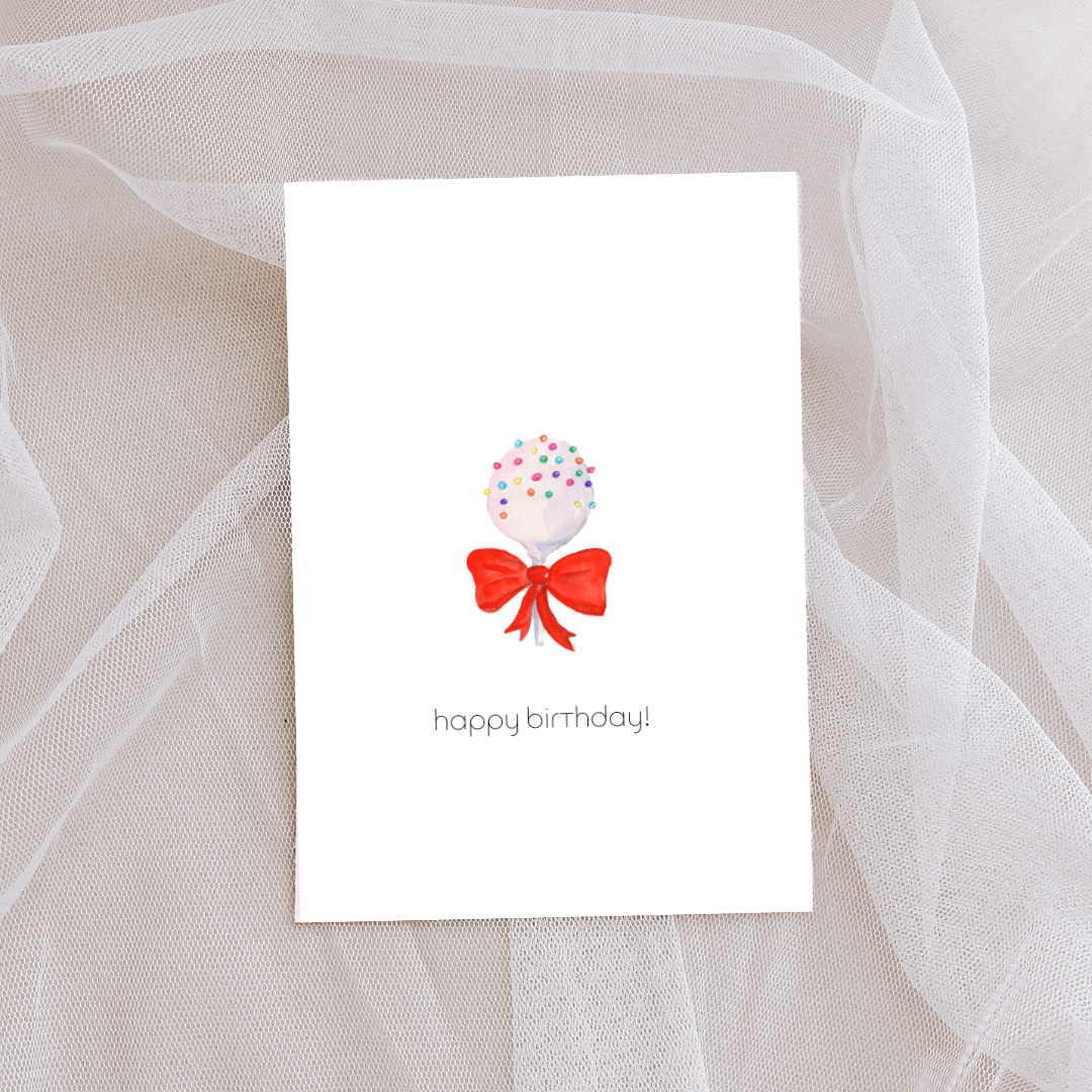 Cake pop happy birthday card