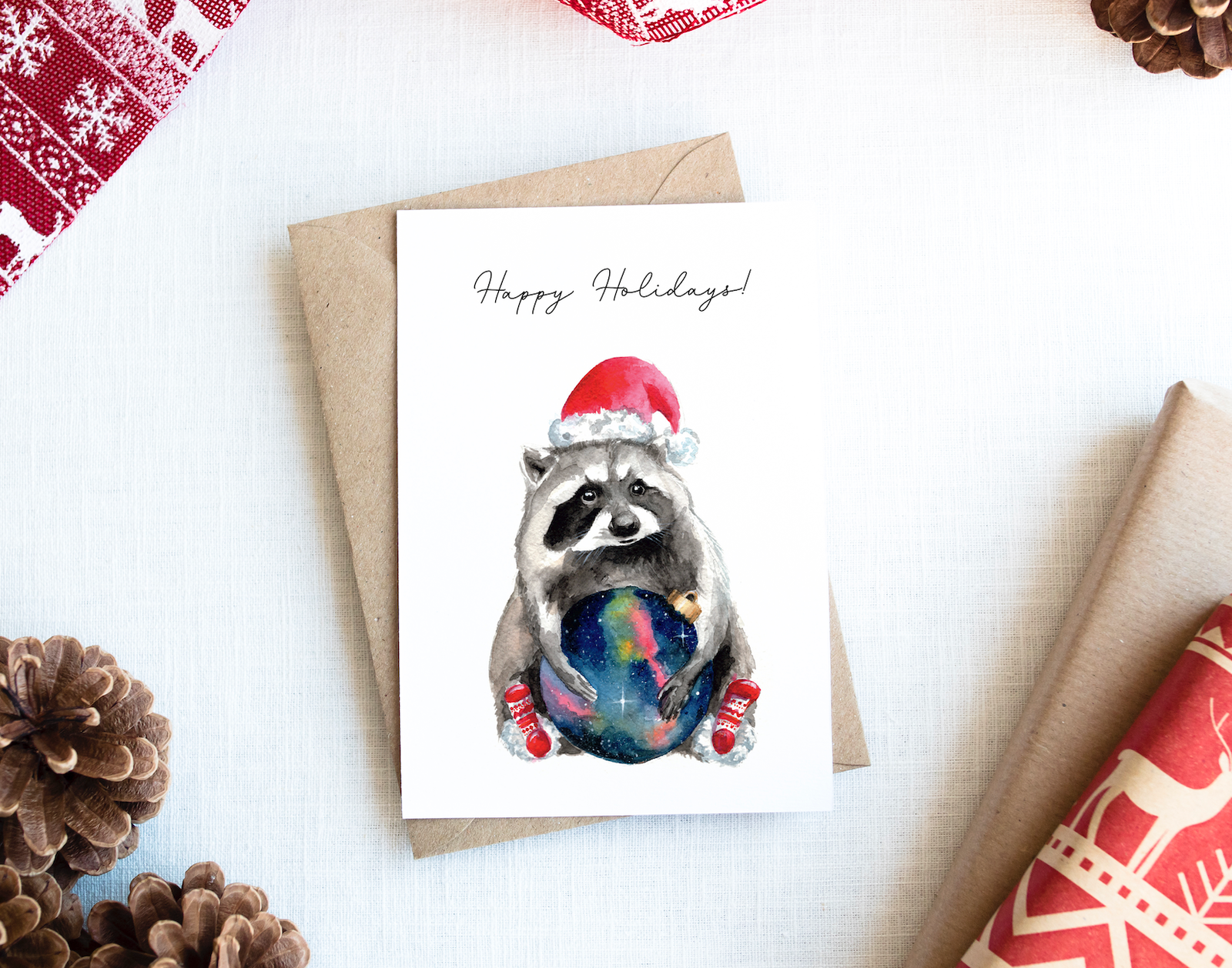 Raccoon with an ornament